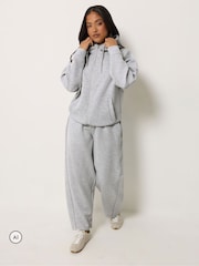 PixieGirl Petite Light Grey Funnel Neck Hoodie & Joggers Set - Image 2 of 6