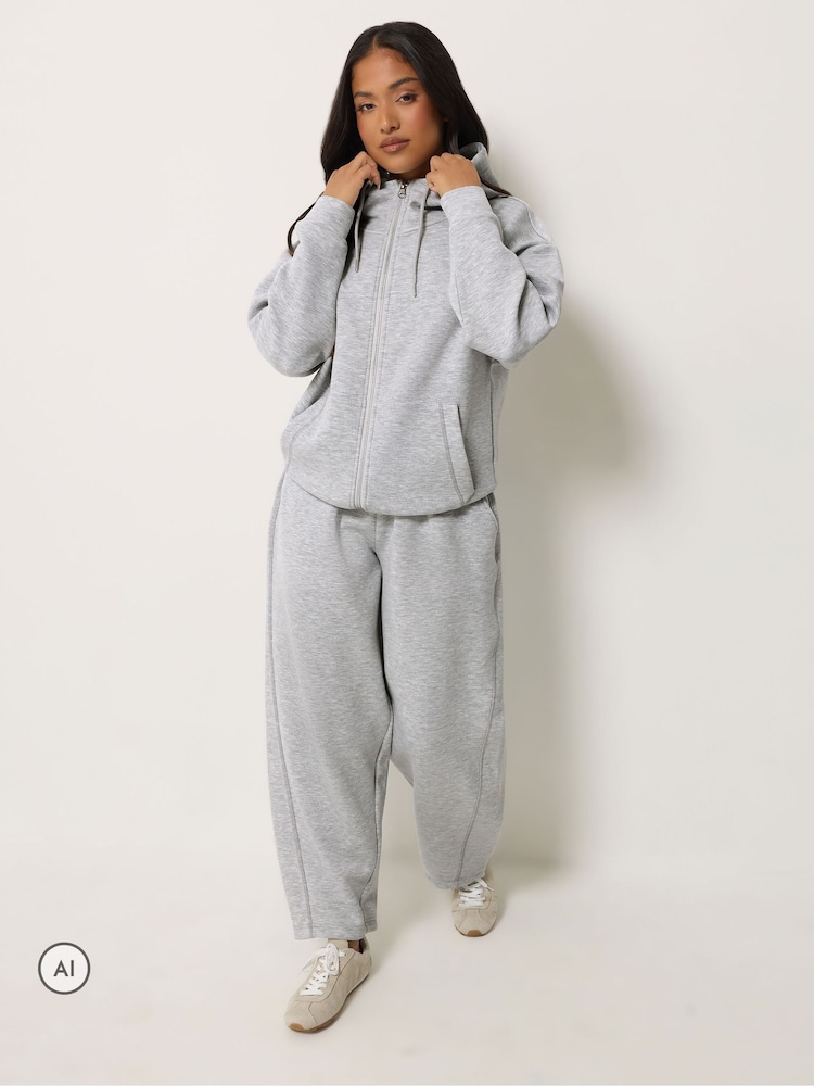 PixieGirl Petite Light Grey Funnel Neck Hoodie & Joggers Set - Image 2 of 6 PixieGirl Petite Light Grey Funnel Neck Hoodie & Joggers Set - Image 2 of 6
