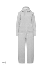 PixieGirl Petite Light Grey Funnel Neck Hoodie & Joggers Set - Image 5 of 6