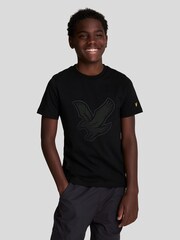Lyle & Scott Black Boys Large Eagle 100% Cotton T-Shirt - Image 1 of 6