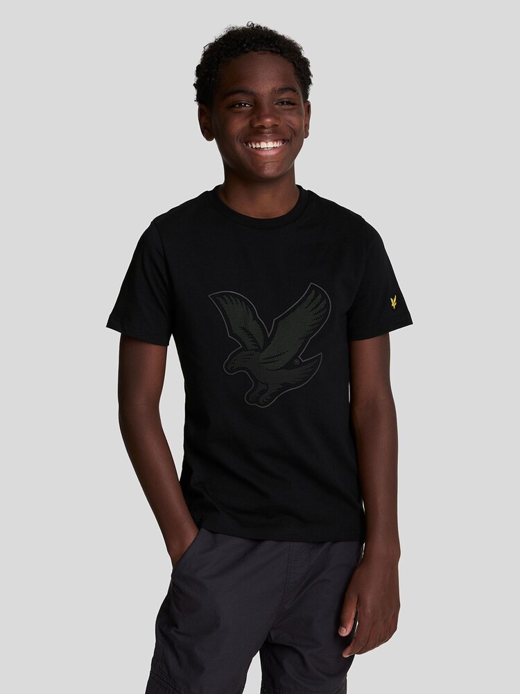 Lyle & Scott Black Boys Large Eagle 100% Cotton T-Shirt - Image 1 of 6 Lyle & Scott Black Boys Large Eagle 100% Cotton T-Shirt - Image 1 of 6