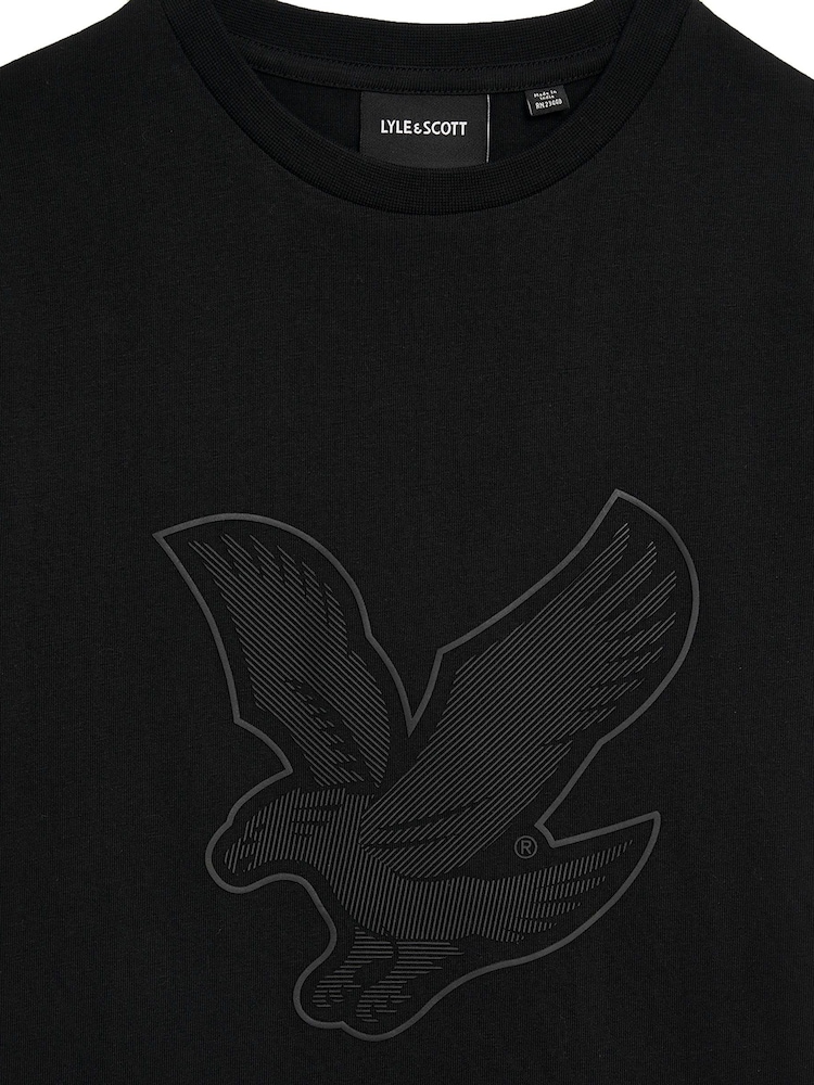 Lyle & Scott Black Boys Large Eagle 100% Cotton T-Shirt - Image 6 of 6 Lyle & Scott Black Boys Large Eagle 100% Cotton T-Shirt - Image 6 of 6