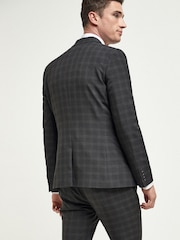 Black Skinny Fit Check Suit: Jacket - Image 2 of 6