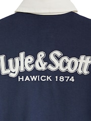 Lyle & Scott Navy Blue Boys Contrast Rugby 100% Cotton Shirt - Image 2 of 3
