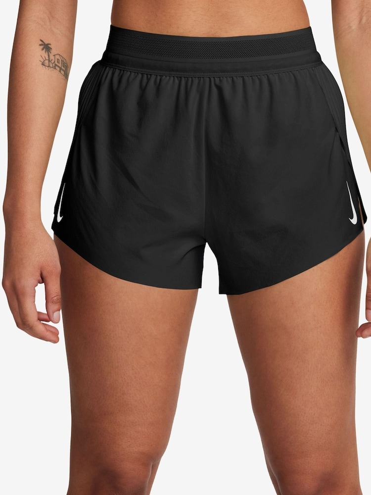 Nike Black Dri-FIT Aero Swift ADV Mid Rise 3 Running Shorts - Image 1 of 10