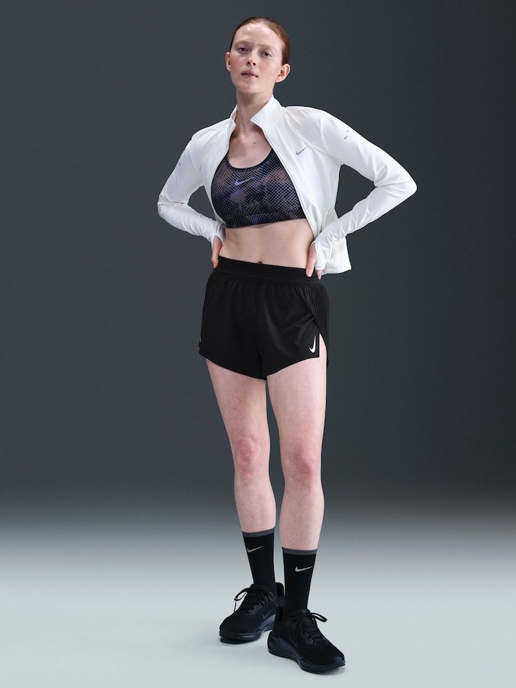 Nike Black Dri-FIT Aero Swift ADV Mid Rise 3 Running Shorts - Image 1 of 5 Nike Black Dri-FIT Aero Swift ADV Mid Rise 3 Running Shorts - Image 1 of 5