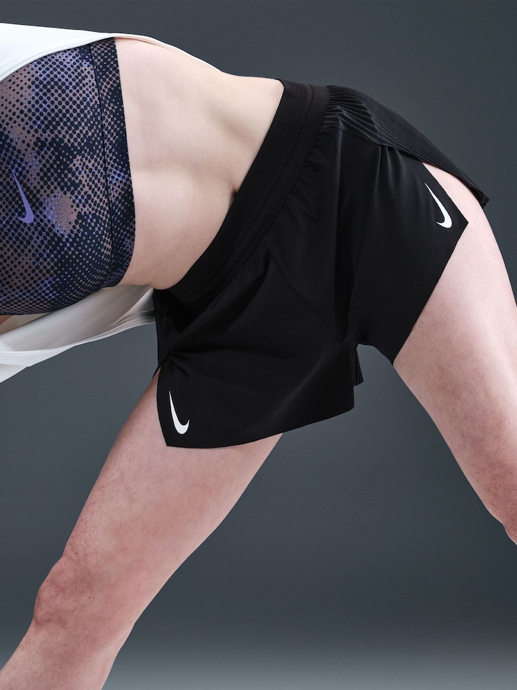 Nike Black Dri-FIT Aero Swift ADV Mid Rise 3 Running Shorts - Image 5 of 5 Nike Black Dri-FIT Aero Swift ADV Mid Rise 3 Running Shorts - Image 5 of 5