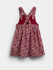 JoJo Maman Bébé Plum Floral Cord Pinafore Dress & Top Set - Image 5 of 7