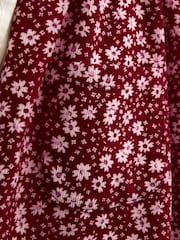 JoJo Maman Bébé Plum Floral Cord Pinafore Dress & Top Set - Image 7 of 7