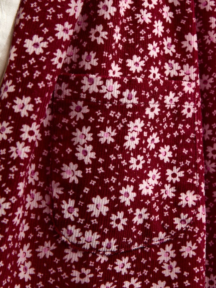 JoJo Maman Bébé Plum Floral Cord Pinafore Dress & Top Set - Image 7 of 7 JoJo Maman Bébé Plum Floral Cord Pinafore Dress & Top Set - Image 7 of 7