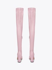 Kurt Geiger London Pink Belgravia Cap Over The Knee  Boots - Image 3 of 4
