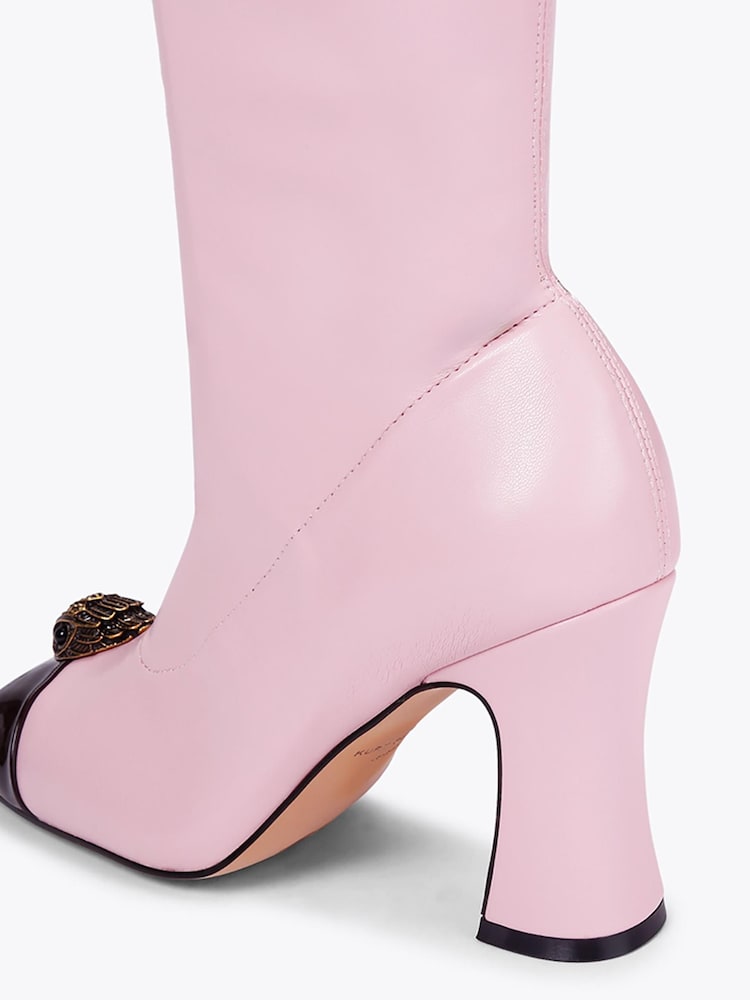 Kurt Geiger London Pink Belgravia Cap Over The Knee Boots - Image 4 of 4 Kurt Geiger London Pink Belgravia Cap Over The Knee Boots - Image 4 of 4