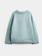 JoJo Maman Bébé Light Blue Yeti Embroidered Jumper - Image 2 of 4
