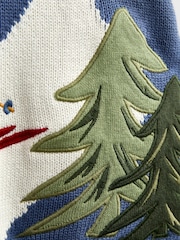 JoJo Maman Bébé Light Blue Yeti Embroidered Jumper - Image 4 of 4