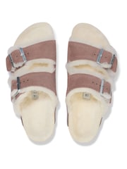 Birkenstock Purple Arizona Suede Shearling Sandals - Image 3 of 3