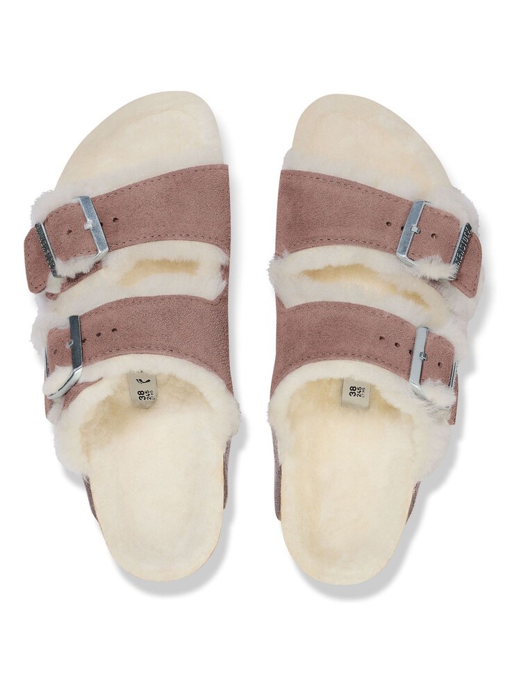 Birkenstock Purple Arizona Suede Shearling Sandals - Image 3 of 3
