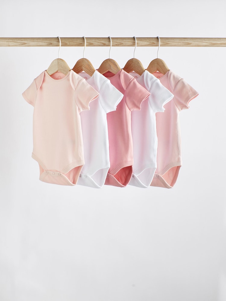 rožnata/bela - kratek rokav; s kratkimi rokavi Baby Bodysuits - Slika 1 iz 6 rožnata/bela - kratek rokav; s kratkimi rokavi Baby Bodysuits - Slika 1 iz 6