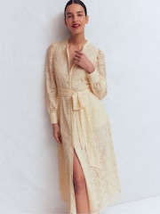 Boden Cream Blouson Sleeve Lace Dress - Image 5 of 7
