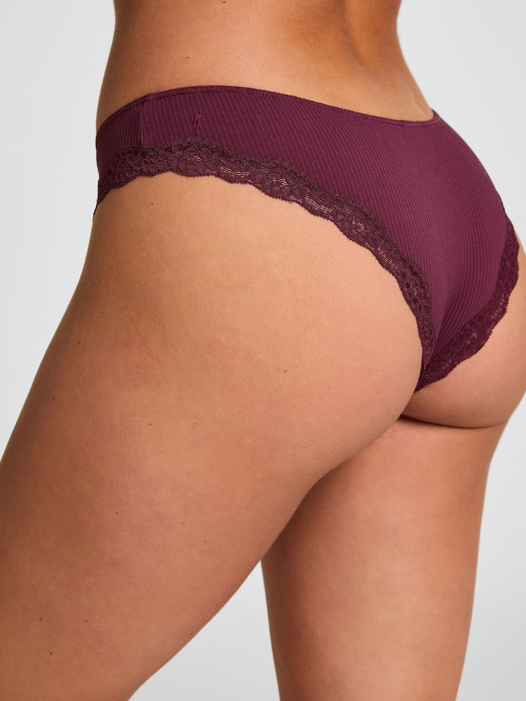 Hunkemoller Dark Purple Brazilian Lola Knickers - Image 2 of 5
