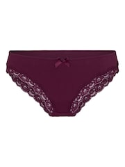 Hunkemoller Dark Purple Brazilian Lola Knickers - Image 4 of 5