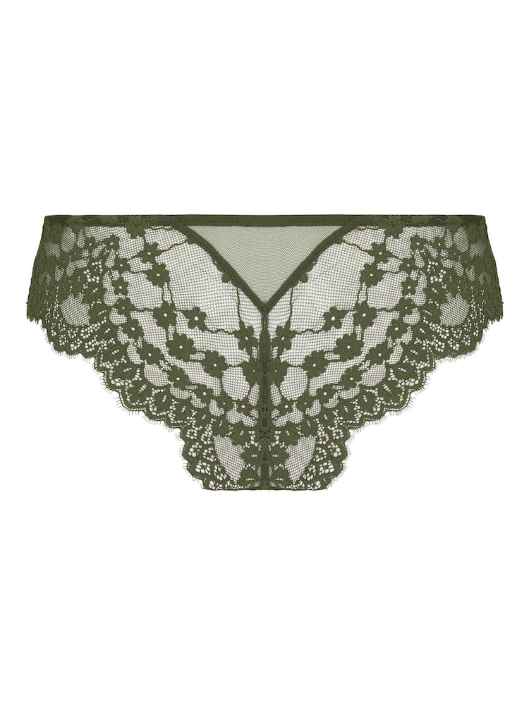 Hunkemoller Dark Green Brazilian Daisy Knickers - Image 5 of 5