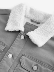 Blue Borg Collared Denim Trucker Jacket - Image 9 of 11