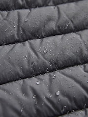 Charcoal Grey Shower Resistant Lightweight Hooded Puffer Coat Jacket - Image 4 of 13