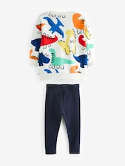 Rainbow Dinosaur Long Sleeve 100% Cotton Top and Leggings Set (3mths-7yrs) - Image 4 of 5
