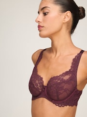 Hunkemoller Purple Non Padded Daisy Underwired Bra - Image 1 of 5