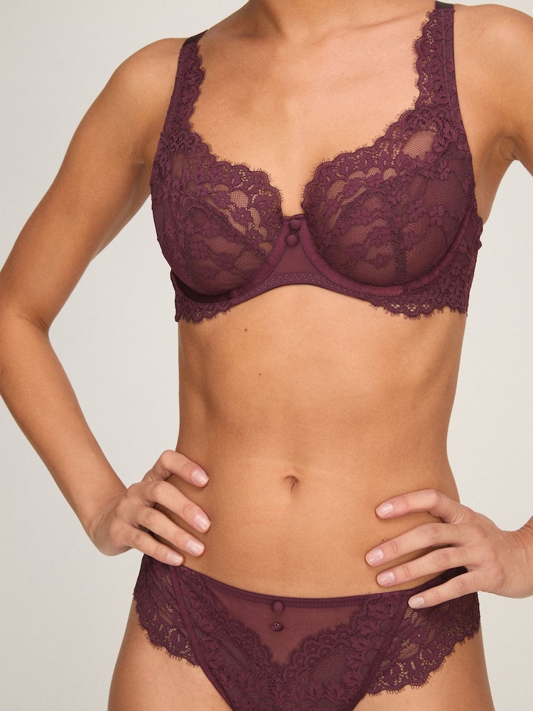 Hunkemoller Purple Non Padded Daisy Underwired Bra - Image 2 of 5 Hunkemoller Purple Non Padded Daisy Underwired Bra - Image 2 of 5