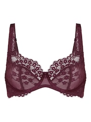 Hunkemoller Purple Non Padded Daisy Underwired Bra - Image 4 of 5