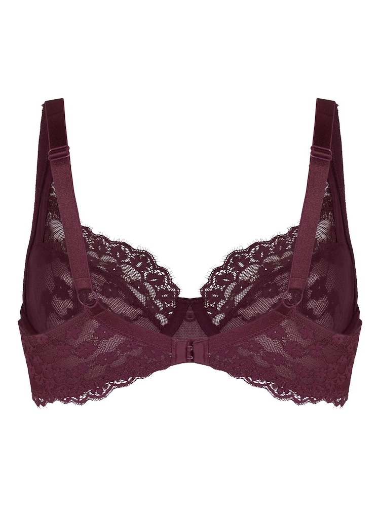 Hunkemoller Purple Non Padded Daisy Underwired Bra - Image 5 of 5 Hunkemoller Purple Non Padded Daisy Underwired Bra - Image 5 of 5