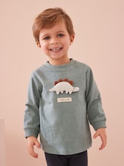 Green Dinosaur Long Sleeve 100% Cotton Top and Leggings Set (3mths-7yrs) - Image 3 of 8