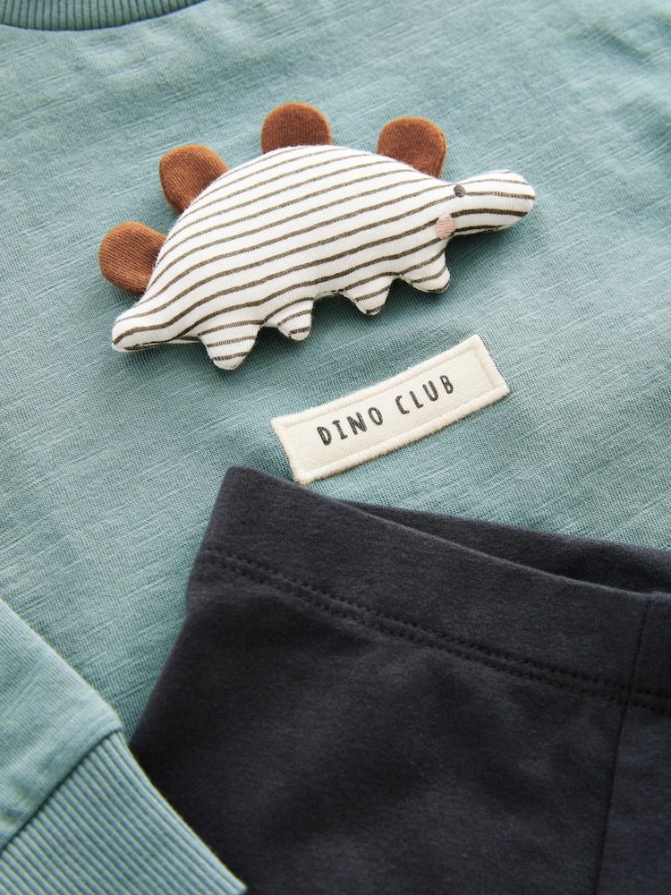 Green Dinosaur Long Sleeve 100% Cotton Top and Leggings Set (3mths-7yrs) - Image 8 of 8