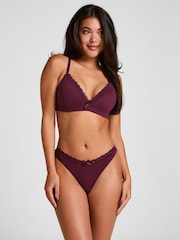 Hunkemoller Dark Purple Thong Lola Knickers - Image 1 of 5