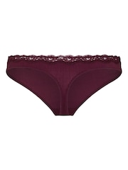 Hunkemoller Dark Purple Thong Lola Knickers - Image 5 of 5