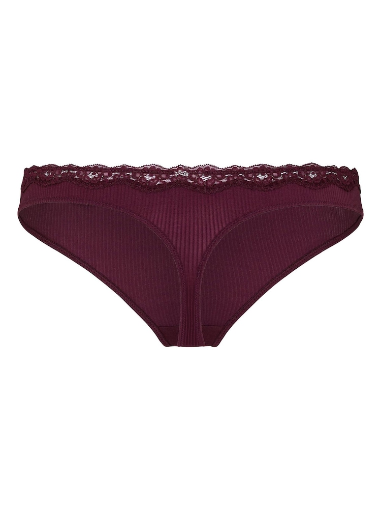 Hunkemoller Dark Purple Thong Lola Knickers - Image 5 of 5