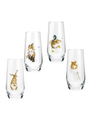 Set of 4 White Royal Worcester Wrendale High Ball Glasses - Image 2 of 2