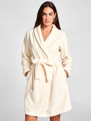 Hunkemoller White Fleece Bathrobe - Image 1 of 5