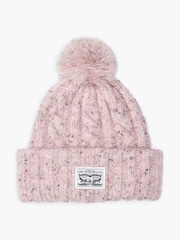 Levi's® Light Pink Back Patch Pom Beanie - Image 1 of 2