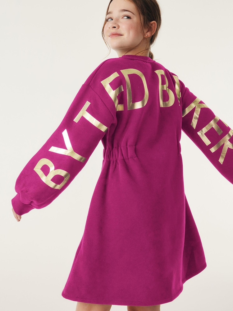 Baker by Ted Baker Branded Back Sweat Dress - Image 2 of 11