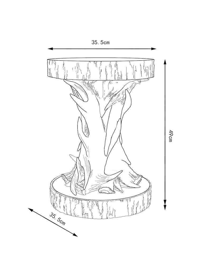 Natural Antler Resin Side Table - Image 6 of 6