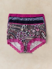 White Stuff Blue Hipster Knickers Set 4 Pack - Image 1 of 5