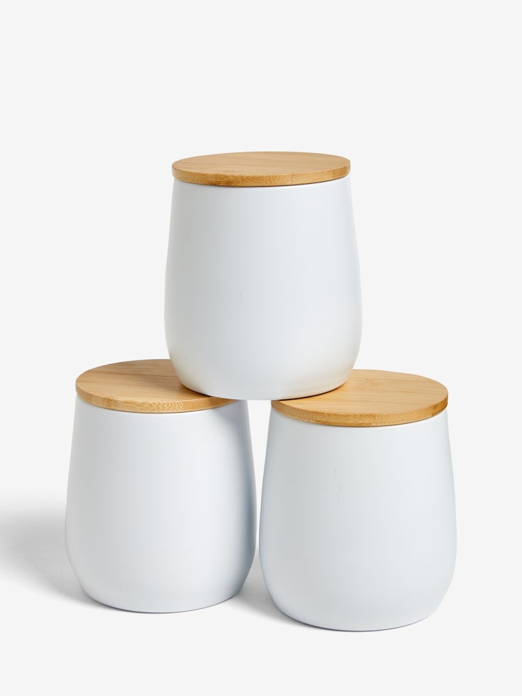 Set of 3 White Moderna Storage Tins - Image 4 of 4