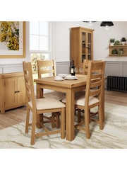 K Interiors Oak Canterbury Solid Wood 1m Butterfly Extending Table - Image 1 of 6