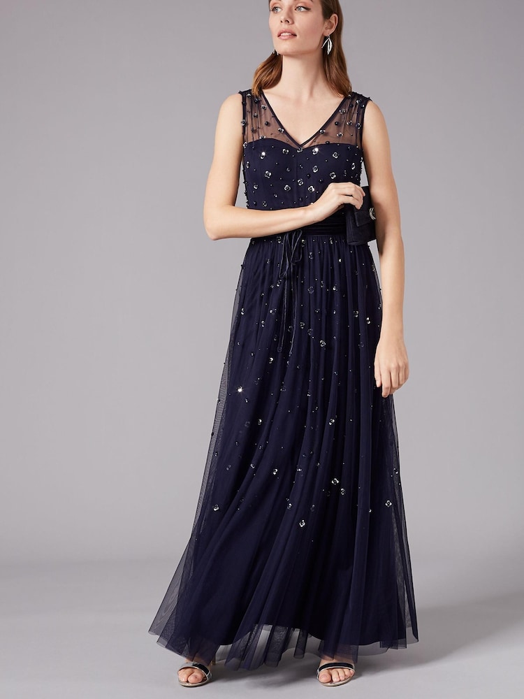 Phase Eight Blue Marcia Sequin Tulle Dress - Image 1 of 5