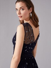 Phase Eight Blue Marcia Sequin Tulle Dress - Image 4 of 5
