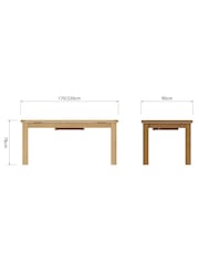 K Interiors Oak Canterbury Solid Wood 1.7m Butterfly Extending Table - Image 6 of 6