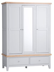 K Interiors Grey Windsor Solid Wood Triple, 2 Drawers Wardrobe - Image 2 of 6