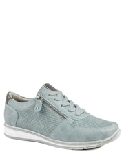 Pavers Denim Blue Wide Fit Casual Zip & Lace Trainers - Image 1 of 5